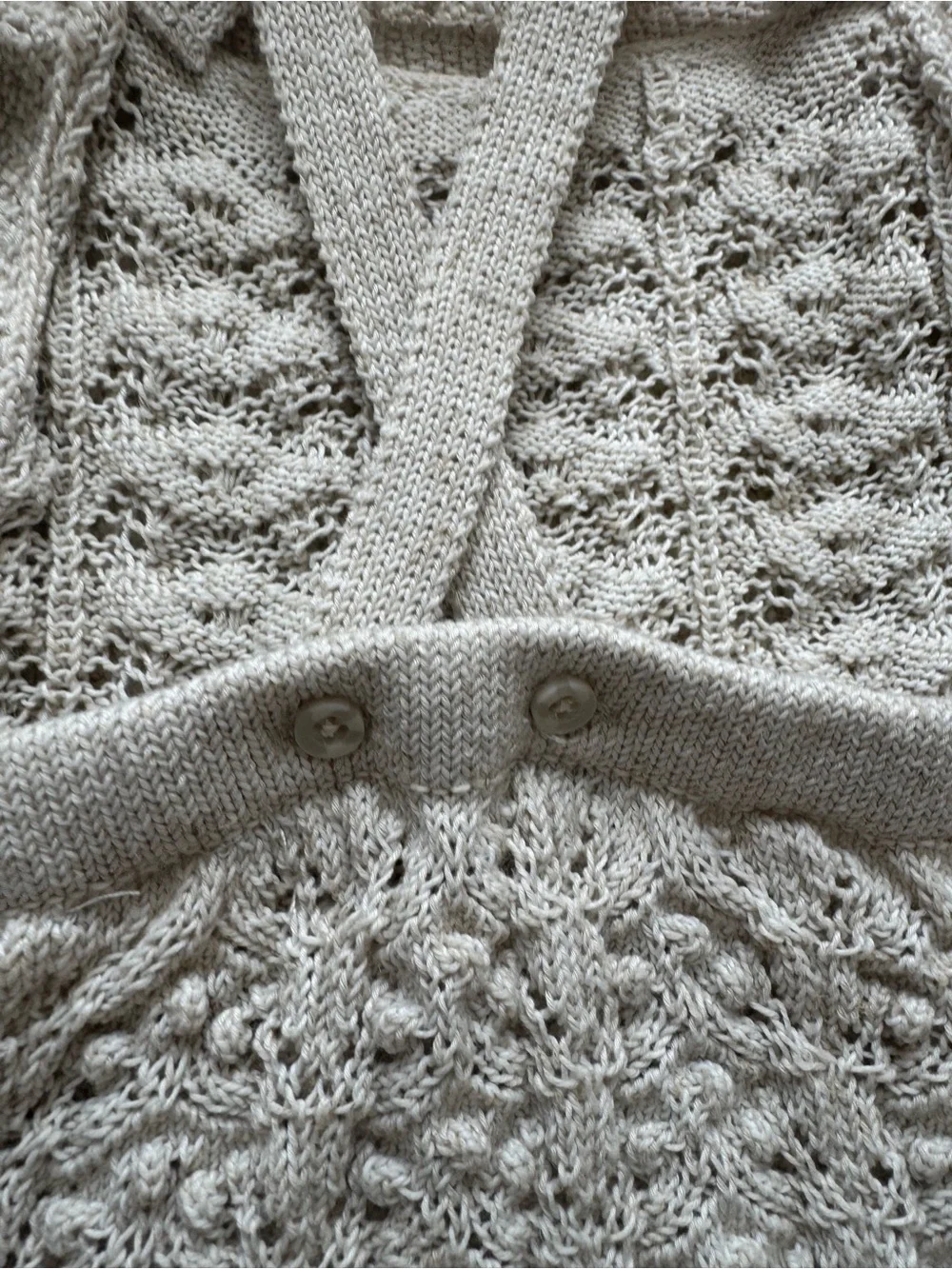 Zara Cream Knit Crochet Baby One-Piece